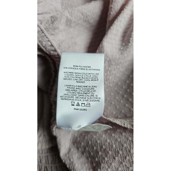 Express Blush Pink Wrap Blouse XS Women’s Long Sleeve Textured Smocked Waist Top - Picture 6 of 12